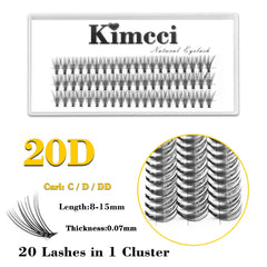 Kimcci 60 bundles / Case Natural False Eyelashes Extension Makeup 20P 3D Russian Individual Eyelashes Extension Mink Eyelashes