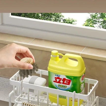 Kitchen Shelf Rag Storage Drainage Shelf No-Punch Storage Rack Home Spice Rack Sink Tap Sink Drainage Rack Kitchen Accessories