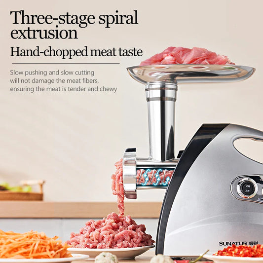 SUNATUR Premium Electric Food Chopper & Meat Grinder - Kitchen Appliances Mincer  Processor Crusher for All Your Cooking Needs