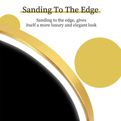 LUVODI Luxury Oval Led Illuminated Bathroom Mirror Gold Aluminum Frame with Demister Pad