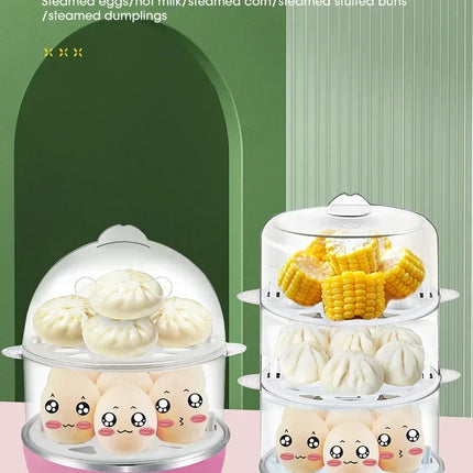 Electric Egg Cooker Single Egg Boiler Mini Steamer Kitchen Steamed Rapid Breakfast Cooking Appliances Kitchen Cooking Machine