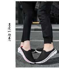 2024 Summer new breathable mesh shoes outdoor non-slip walking shoes comfortable sandals men half slippers casual loafers 35-48