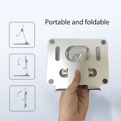 Foldable Bracket Stand 360 Degree Rotating Hollowed Tablet Holder Anti Slip Tablet Holder Desk Height Adjustable for 4.7-12 Inch