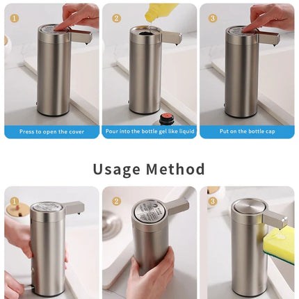 Kitchen Soap Machine Automatic Sensor Out of Hand Sanitizer Smart Electric Body Wash Soap Dispenser 304 Stainless Steel