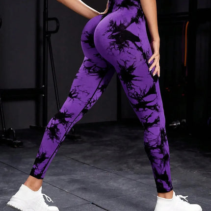 New Tie Dye Yoga Pants Sport Leggings Women Seamless High Waist Push Up Woman Tights Fitness Workout Leggins Gym Clothing