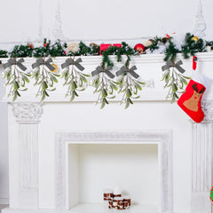 6pcs artificial Christmas Mistletoe hanging ornament Artificial green plant home decoration berry hanging ornament