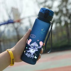 Lilo & Stitch 560ML Water Cup Children Portable Plastic Cartoon Figures Kawai Stitch Outdoor Large Capacity Sports Water Bottle