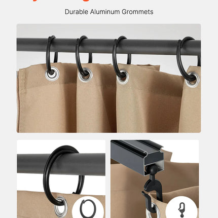 VEVOR Gazebo Curtains 4-Panel Sidewall Gazebo Privacy Curtains with Zippers Universal Sunshade Curtains Replacement for Patio