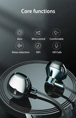 USB Type C Headphone HiFi Bass Stereo Volume Control Mic 3.5mm Wired Earbuds For Galaxy S24 S23 S22 S21 Ultra iPhone 15 Pro Max
