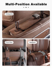 BLALION Car Seat Hook Hanger Hook Flip Leather Suede Auto Back Seat Headrest Hooks Storage Hanger Upgrade Car Interior Organizer