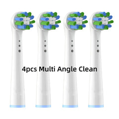 4/8PCS Replacement Brush Heads for Oral B Electric Toothbrushes Floss Cross Action 3D Pro White Precision Standard Daily Clean