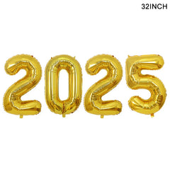 2025 Crown Number Foil Balloons Happy New Year Eve Party Decoration Photo Booth Props Supplies Christmas Home Decor Navidad 2024