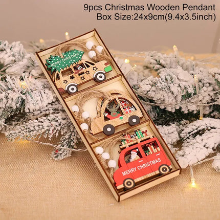 Christmas Gnomes Wooden Pendants Merry Christmas Decorations For Home 2024 Xmas Tree Christmas Ornaments Navidad New Year Gift