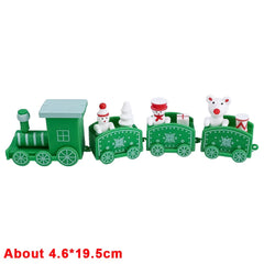 Wooden Train Christmas Ornaments Santa Cake Decoration Merry Christmas Navidad New Year Party Table Decoration Kids Gifts Toys