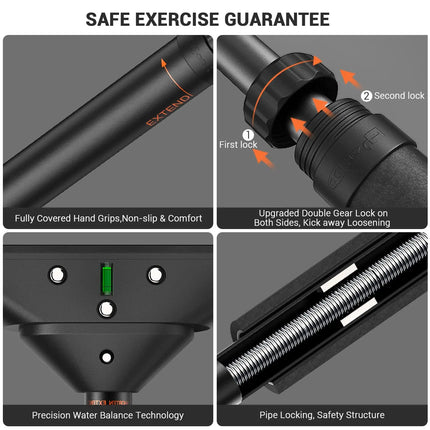 Sportneer Indoor Home Pull Up Bar Adjustable Width Strength Training Chin up Bar without Screws Max 440lbs for Fitness Exercise