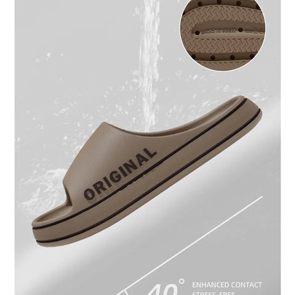 Feslishoet Women Letter Slippers Beach Slides Solid Color Mens Thick Sole Indoor Bathroom Anti Slip Shoes Summer Couple Sandals