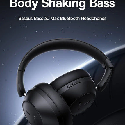Baseus Bass 30 Max Wireless Headset Bluetooth 5.3 Over Headphones Bass-Enhancing 40mm Diaphragm Ultra Low Latency Earphones 50H