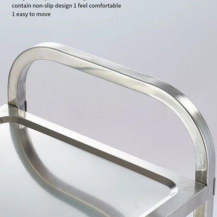 Stainless Steel Cart with Thickened Three Layers- Kitchen Utility Cart for Serving  Collecting Dishes Multi-functional Trolley