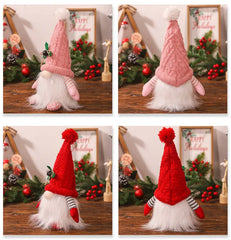 1~4pcs 2024 Christmas Doll Elf Knitted Gnome with Led Night Light Christmas Decorations for Home Xmas Navidad New Year 2025 Gift
