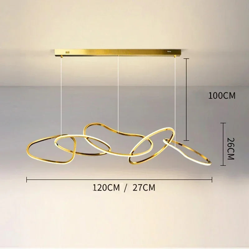 Modern Simplicity Circle LED Pendant Lights for Dining Living Home Decor Hanging Ring Chandelier Lamp Fixture