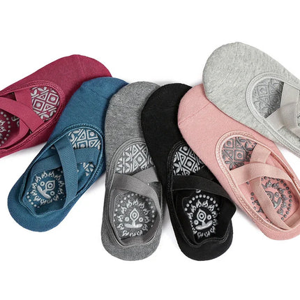 High Quality Non-Slip Pilates Socks for Women Breathable Bandage Yoga Socks Cotton Fitness Dance Barre Ballet Sports Socks