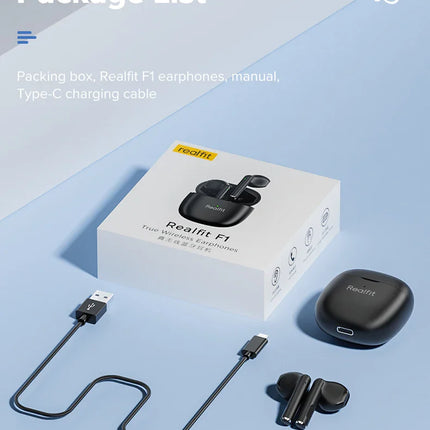 Realfit F1 Bluetooth Earphone Excellent HIFI Quality TWS Wireless Earbuds Wholesale for realme xiaomi