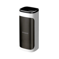 Cream Disposable Cup Holders Household Wall-Mounted Automatically Drop Punch-Free Paper Cups Dust-Proof Drinking Fountain Racks