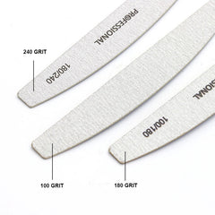 10pcs/Lot Wooden Nail Files Professional 100 180 240 Emery Board Manicure Buffer Grey Boat Double-sided Wooden Pedicure Buffers