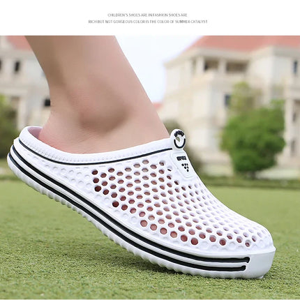 YRZL Men Summer Shoes Sandals Men's Holes Sandals Hollow Breathable Flip Flops Clogs Shoes Fashion Beach Slippers Big Size 45