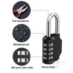 1pc Combination Lock Resettable 4 Digit Padlock with Combination Waterproof and Heavy Duty Combination Padlock Outdoor