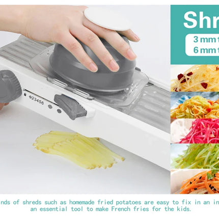 LMETJMA Ultra Sharp Mandoline Slicer Upgraded Vegetable Slicer Kitchen Adjustable Thickness Food Cutter Slicer Dicer KC0450