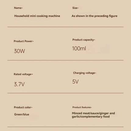 Electric Mini Garlic Chopper USB Meat Grinder - Sturdy and Durable Kitchen Tool for Crushing Garlic, Ginger, and Vegetables