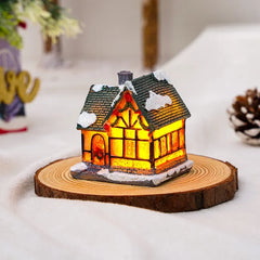 1~6pcs LED Night Light Christmas Ornaments 2024 Luminous Castle Snow House Sculpture Xmas Decoration for Home New Year Navidad