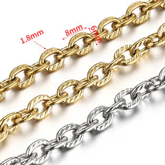 1meter Stainless Steel Necklace Chain for Jewelry Making DIY 1:3 NK Rolo Cable Link Curb Chains Thick Chain Bracelet Accessories
