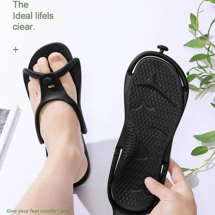 Folding Slippers Trip Travel Portable Slides Women Men Light Home Hotel Salon Homestay Guest Use Sandals Bathing Beach Shoes