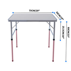 Folding Table Heavy Duty Table Camping Party Picnic Dining Garden,Portable Folding Camping Table, 2.5ft Adjustable Height Table