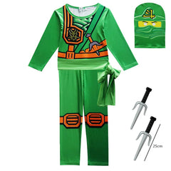 Child Ninjag Cosplay Costumes Boy Jumpsuits Suit Kids Halloween Christmas Party Clothes Ninja Superhero Streetwear Weapon Props