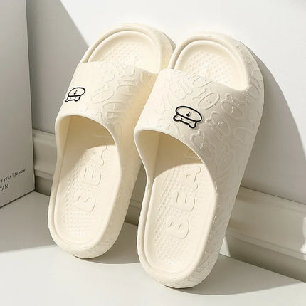 Summer Women Slippers Bathroom Platform Non-Slip Home Bear Cartoon Flip Flops Beach Women Slipper Sandals Slides Indoor Outdoor
