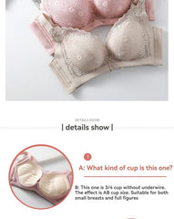 8cm Thickened Non-empty Cup Underwear Small Chest Gather Anti-sagging Hand-cup Bra Adjustable Bra Women