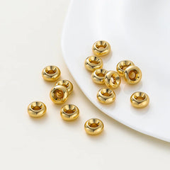 14K/18K Gold Plated 10-30Pcs 3/4/5/6/8mm Spacer Beads for DIY Necklace Bracelet Jewelry Making Supplies Accessories Wholesale
