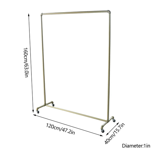 Movable Clothes Rack Universal Wheels Coat Rack Floor Clothes Hanger Bedroom Garment Rack Metal Clothing Rack Wardrobe Furniture