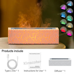 KINSCOTER RGB Flame Aroma Diffuser Air Humidifier Ultrasonic Cool Mist Maker Fogger LED Essential Oil Fire LED Lamp Difusor Gift