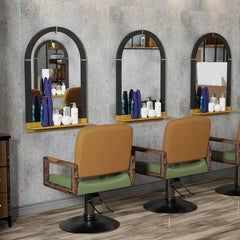 Modern Arched Wall Mirror with Shelf, Living Room, Entryway, Gold Decorative Mirror, 20x30 in