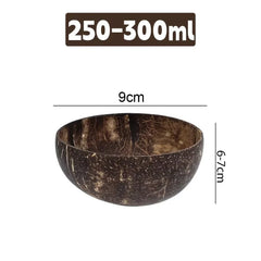 5/1PCS Natural Coconut Bowls Reusable Wooden Tableware with Spoon Dessert Fruit Salad Yogurt Coconut Bowl Home Kitchen Supplies