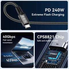 8K USB4 Typ e C Cable 40Gbps 240W PD3.1 QC4.0 For Samung Thunderbolt 4 Fast Charging Cable Thunderbolt3 USB C to C Data Transfer