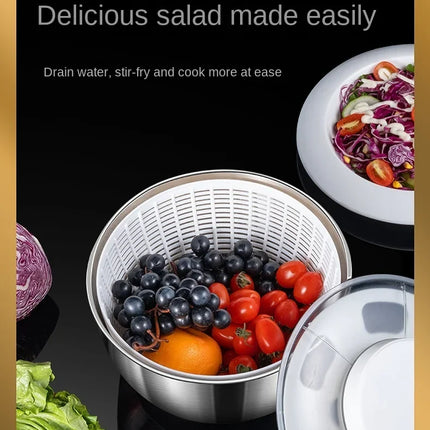 Stainless steel Vegetable Dehydrator Electric Cleanse Dryer Strainer Fruit and Vegetable Dry Wet Separation Dehydrator Kitchen