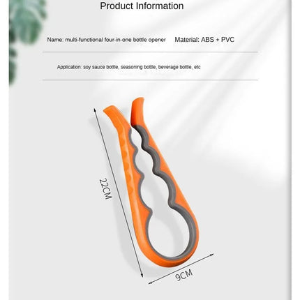 Four-in-One Bottle Opener Kitchen Multi-Functional Can Openers Cans Bottle Opener Non-Slip Labor-Saving Twist Bottle Lid Opener