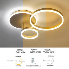 KOMORE Classic Golden Loops Energy Efficient LED Ceiling Light, Cool White / Stepless Dimming for Office, Living Room, Bedroom