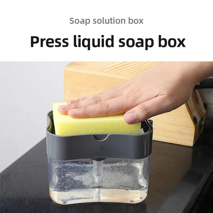 Kitchen Detergent Press Portable Soap Dispenser Pak Clean Cloth Dishwashing Pot Soap Dispenser Cleaning Tool