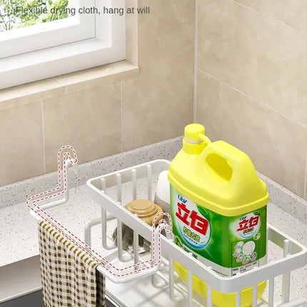 Kitchen Shelf Rag Storage Drainage Shelf No-Punch Storage Rack Home Spice Rack Sink Tap Sink Drainage Rack Kitchen Accessories